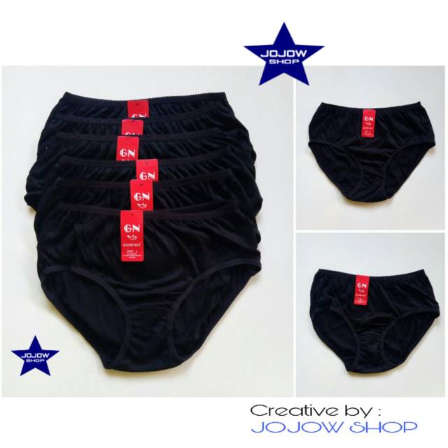 Grosir [ 6 pcs ] Celana dalam wanita dewasa Golden Nick 937 hitam