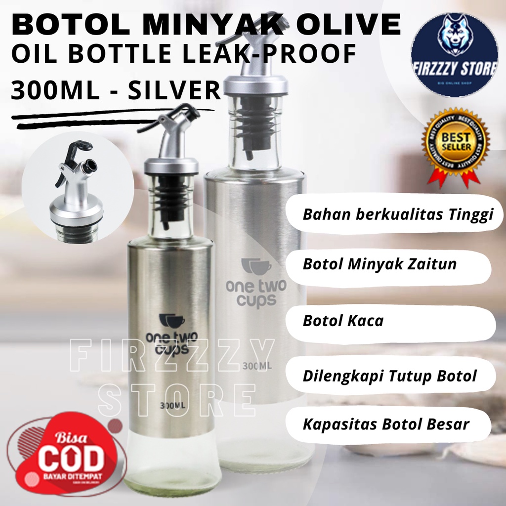 Botol Minyak Olive Oil Bottle Leak-proof 300ml - Silver