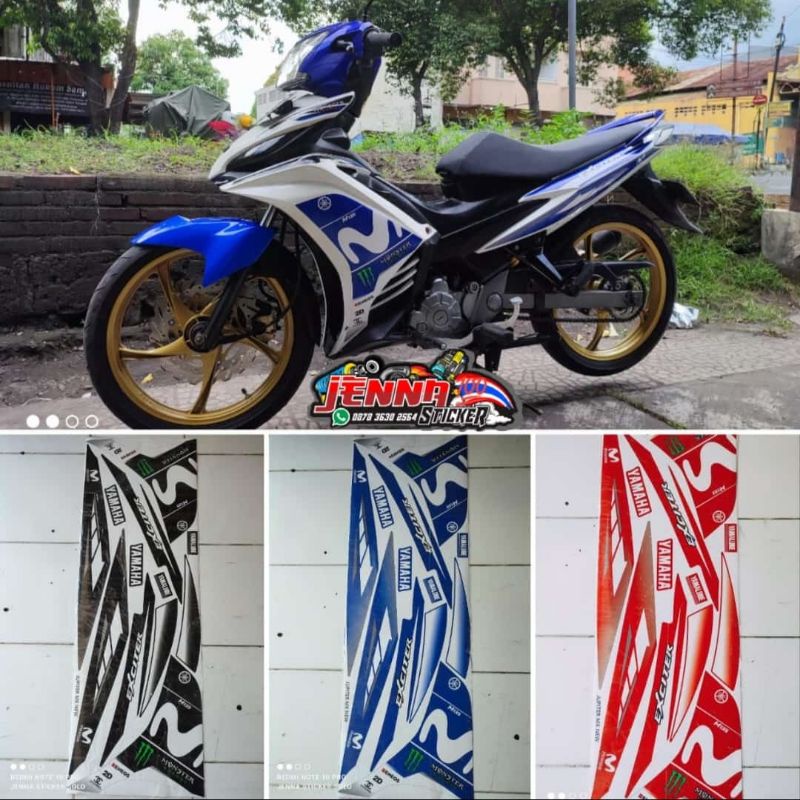 STRIPING DECAL  NJMX JUPITER MX NEW MOVISTAR PUTIH TERBARU