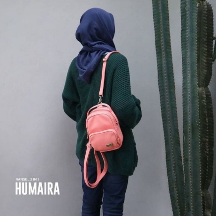 TAS RANSEL P HUMAIRA VARIAN PINK MUDA RUMAH WARNA TAS WANITA ANAK SEKOLAH KULIAH KERJA LAPTOP