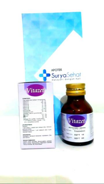 Vitazet Multivitamin 1 botol isi 30 Kaplet - Vitamin C 750mg Zinc