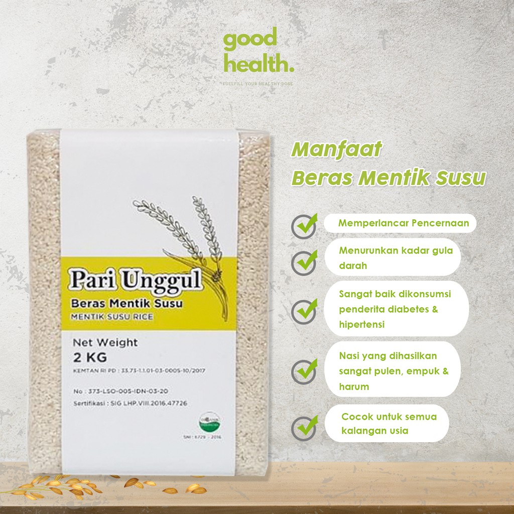 

Beras Organic Mentik Susu 2 Kg by Pari Unggul