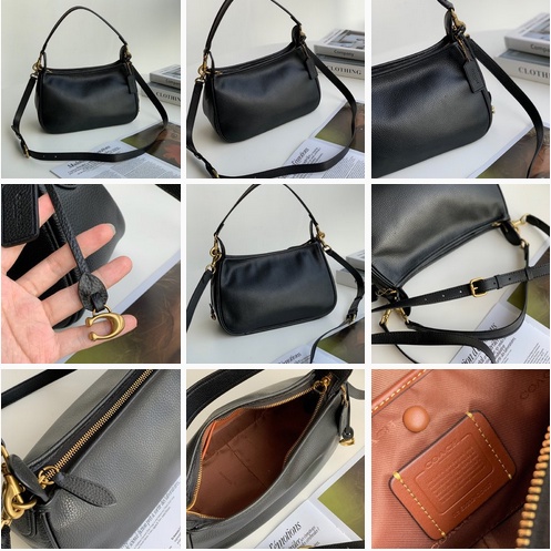 [Instant/Same Day]Coach original  437   438  new women's bag Canvas CARY messenger bag shoulder bag handbag armpit bag yxb