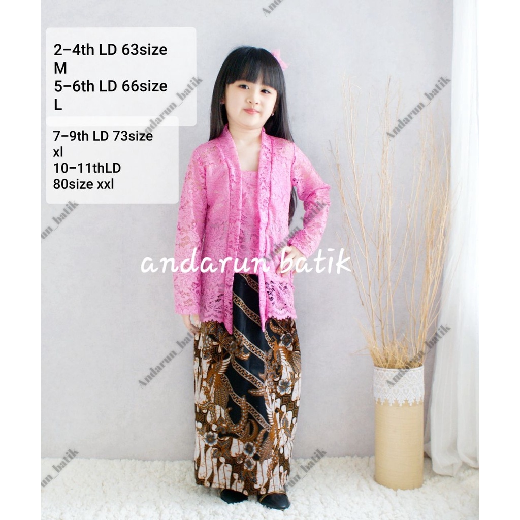 Setelan kebaya anak /kebaya perempuan 2-11 tahun