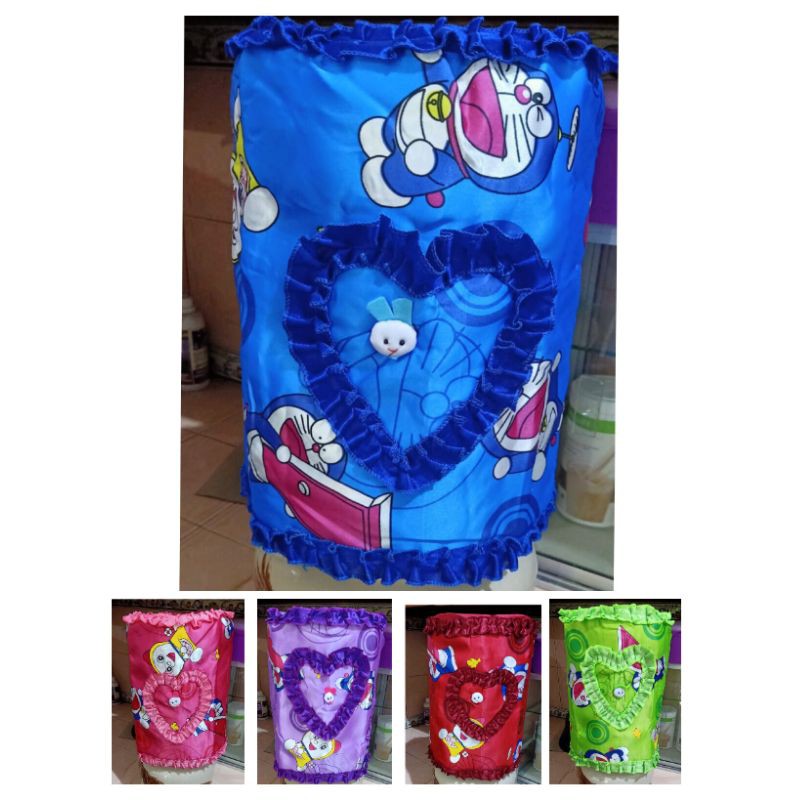 SARUNG TUTUP GALON DISPENSER MOTIF DORAEMON BAHAN SATIN