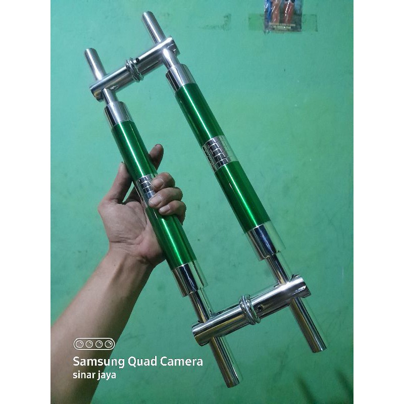 handle pintu baut tembus 45cm gagang tarikan pintu aluminium pegangan pintu mewah handle pintu kaca