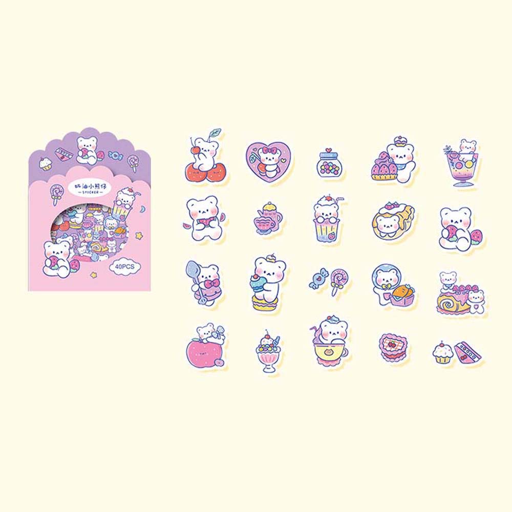 AUGUSTINA Cartoon Stationery Sticker Kawai Decal Decorative Stickers Scrapbooking DIY Label Handmade Craft Sticky sticker Handbook Decoration Paper