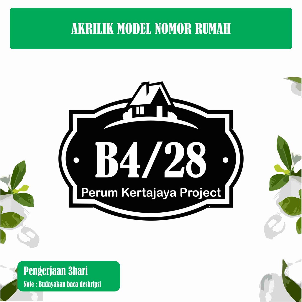 NOMOR RUMAH MEWAH BAHAN ACRYLIC TAHAN CUACA
