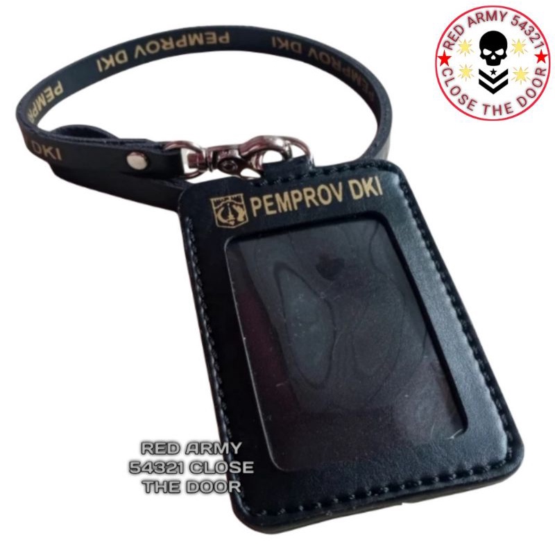 

Holder ID Card - Tali Lanyard Nametag Logo PEMPROV DKI Warna Hitam