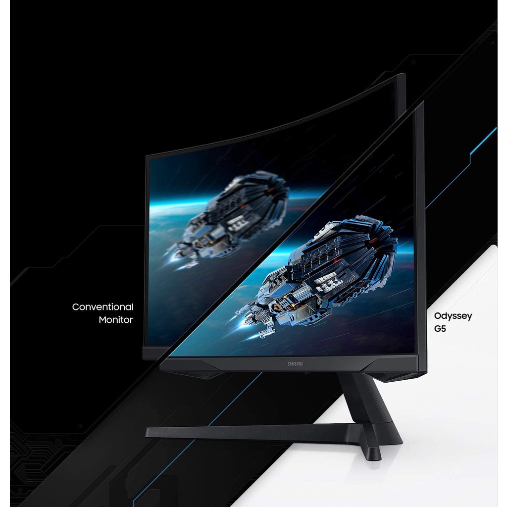 Samsung 27” Odyssey G5 144Hz 1ms WQHD HDR10 Gaming Monitor with 1000R Curved Screen