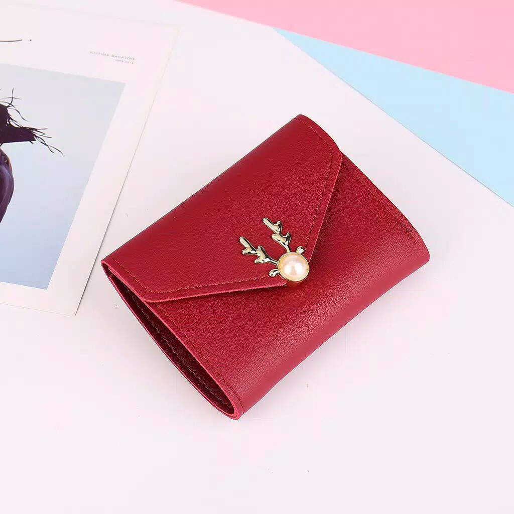 [IMPOR] DOMMO - D1297 Dompet Lipat Mini Tanduk Rusa Cewek / Dompet Cewek / Dompet Fashion / Import