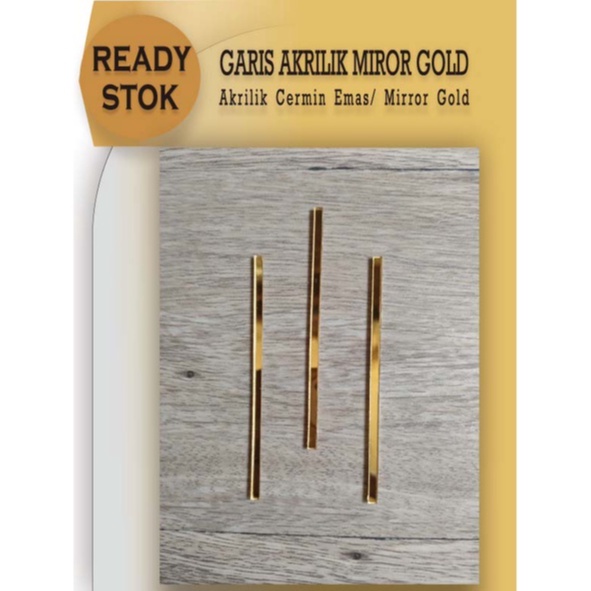 GARIS AKRILIK MIROR GOLD/ROSEGold/SILVER DEKORASI MAHAR/SESERAHAN/ Scrapbook DLL