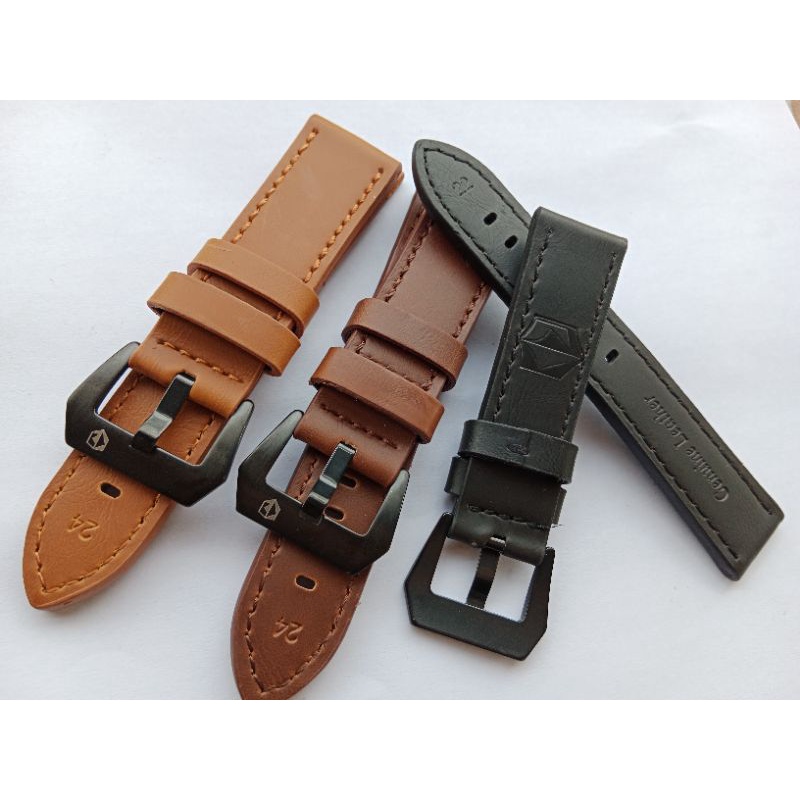 Tali jam tangan expediton kulit hitam coklat strap tali jam tangan kulit 18,20,22,24mm 02