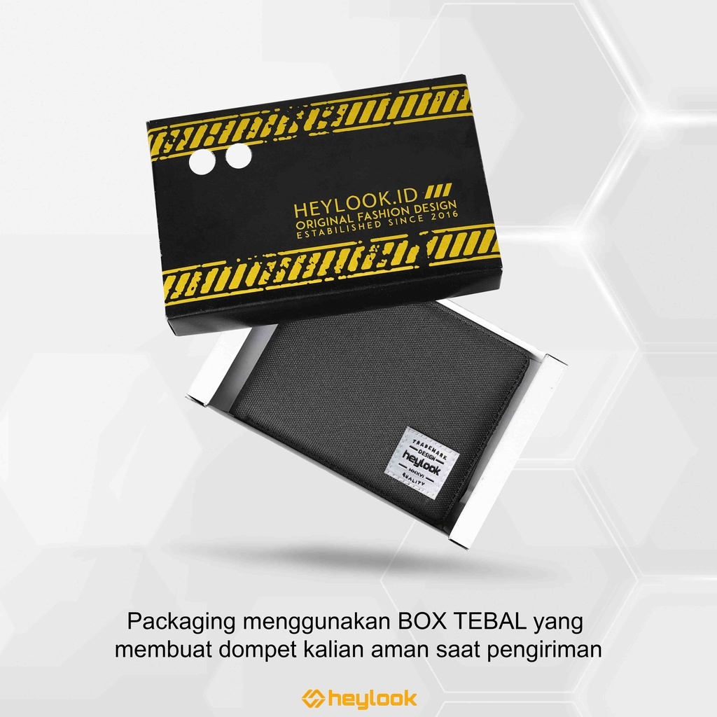 Free Box Super Premium !! Dompet Lipat Pendek Pria Bahan Cordura Awet Kuat Keren Asli Branded Premium Wallet