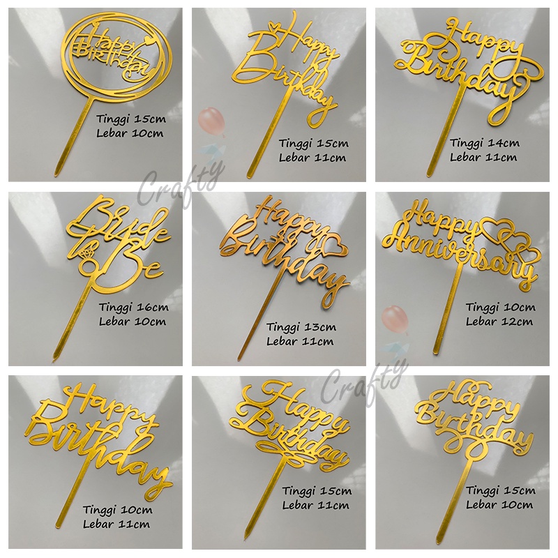 Hiasan Kue Akrilik CAKE TOPPER Acrylic Cake Decoration