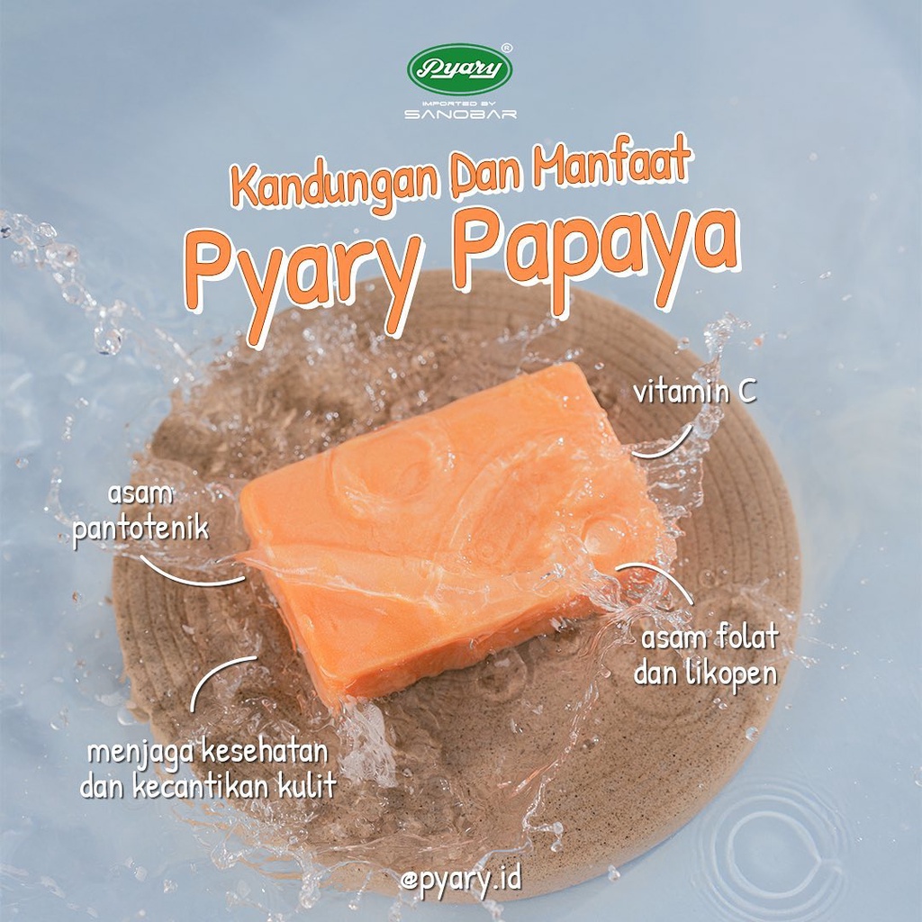 Sabun PYARY PAPAYA [BPOM]  - Original 100% Soap PEPAYA RI NA17190500009 | Kecantikan