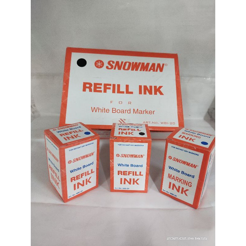 Tinta Spidol Snowman Whiteboard/Refill Tinta whiteboard