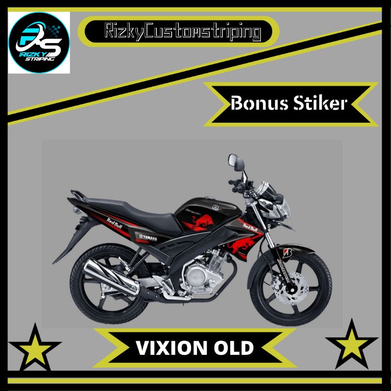 STIKER STRIPING VARIASI YAMAHA VIXION OLD # YAMAHA VIXION OLD VARIASI REDBULL