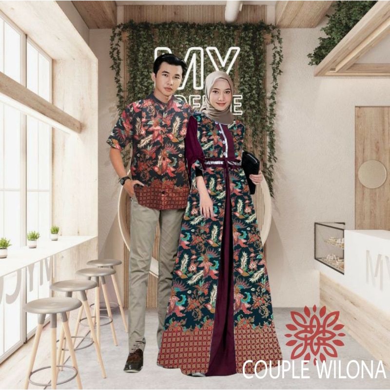 Baju Pasangan Keluarga Couple Kondangan Lebaran 2022 Kekinian Cp Batik Wilona Elegan Baju Kapel Suam