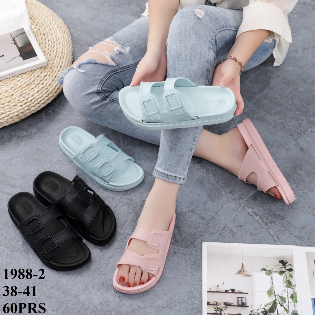 Sandal Wanita Balance 1988 2 Sendal Jelly Tebal 3 Cm Ban2 Warna Tebal Original Wedges Empuk Lentur BLC 1988