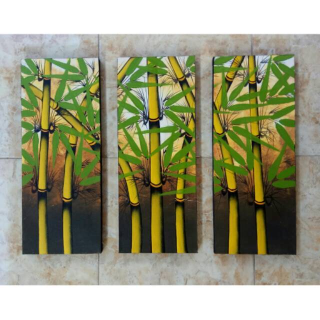 Lukisan panel pohon bambu coklat  Shopee Indonesia