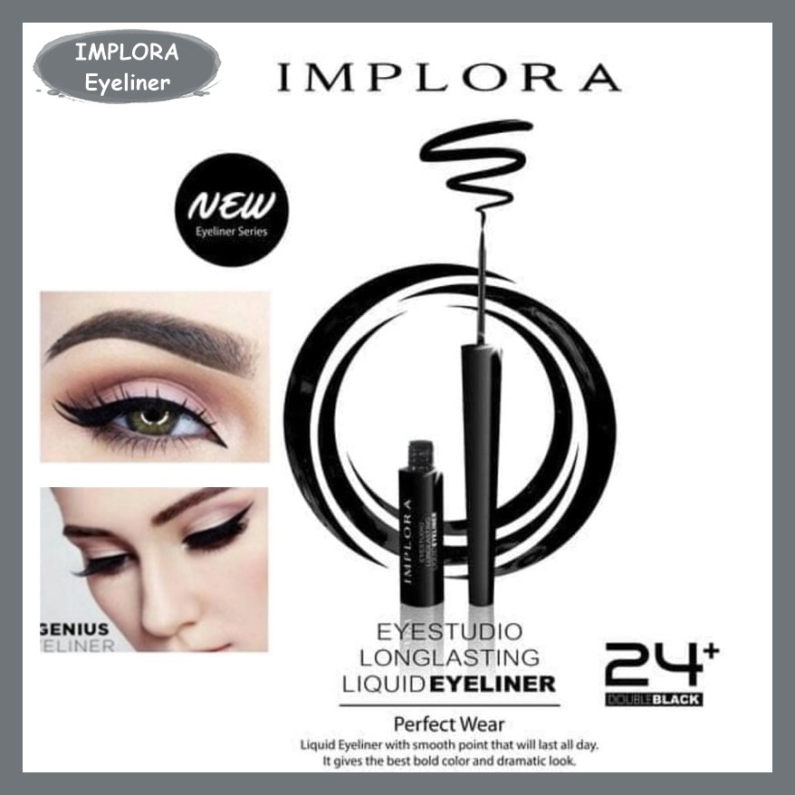 Implora Eyeliner Pen, Eyeliner Liquid, Mascara Deep black,Pensil Alis bpom