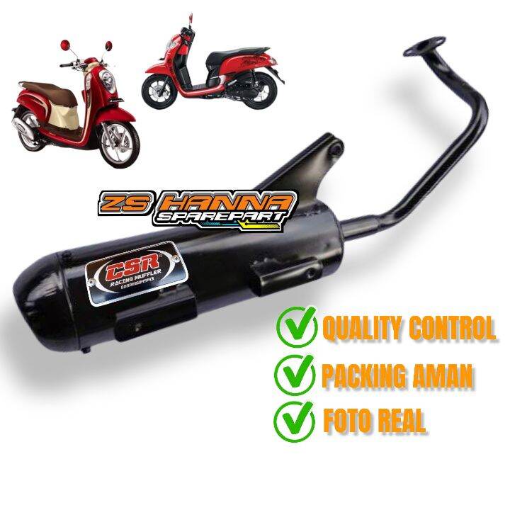KNALPOT RACING CSR MUFFLER SCOOPY FI ( 2016- 2018 / SCOOPY DONAT ( 2017-2019 ) model standart suara 