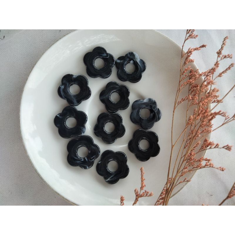 akrilik kelopak bunga Daisy besar motif marmer