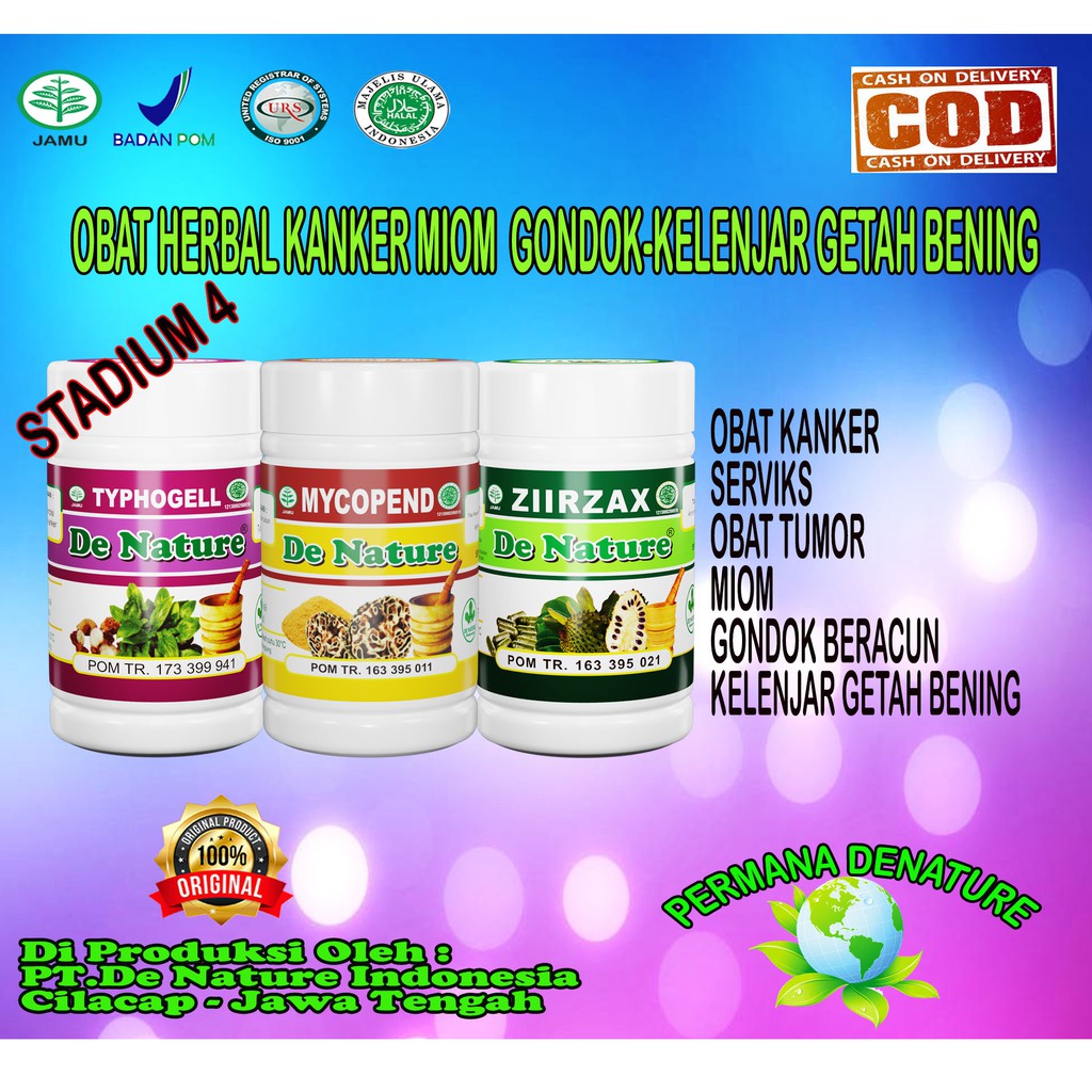 Obat kanker-cancer-kangker-kelenjar getah bening-gondok-benjolan dipayudara-polip hidung-De Nature