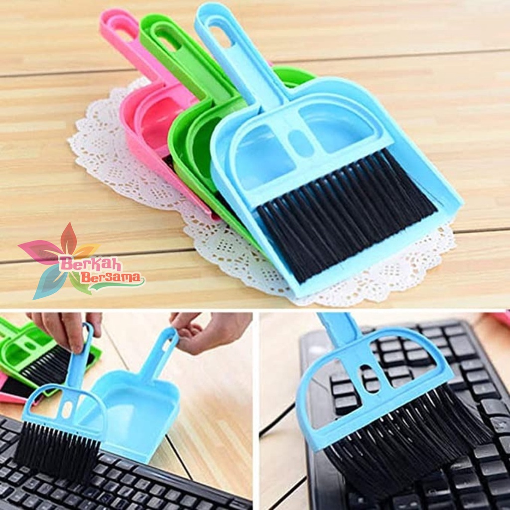 RT66 sapu dan pengki set mini dustpan serok cikrak kecil kebersihan karpet mobil meja laptop BB6349