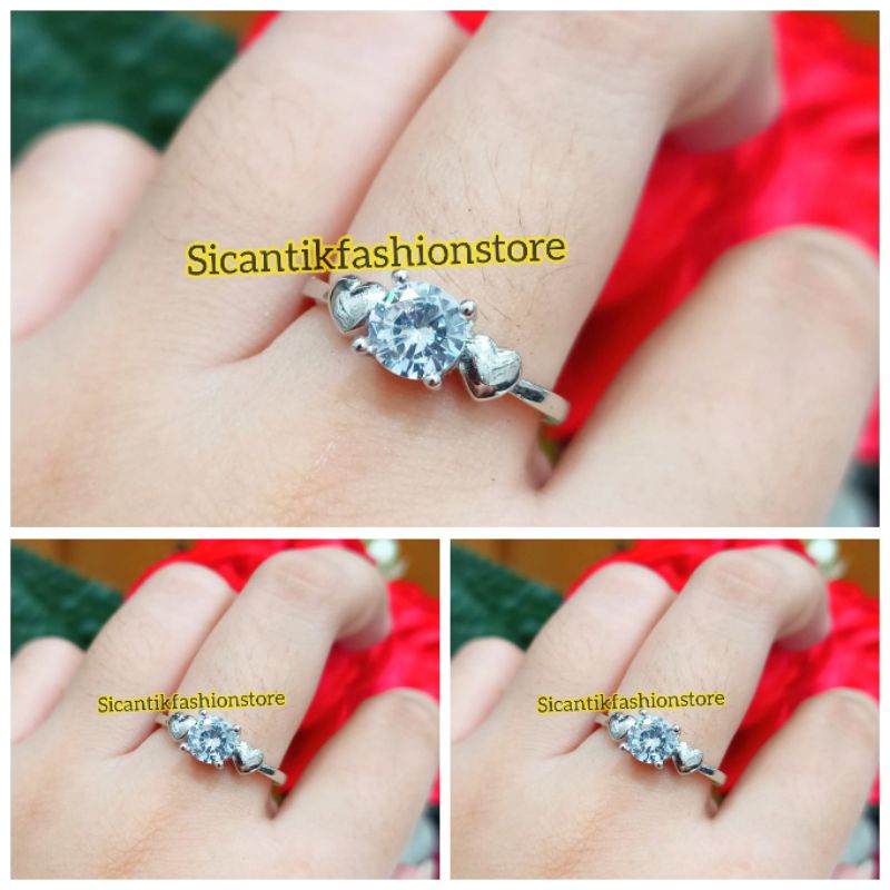 Cincin Titanium Silver Fashion Wanita Terlaris Anti Karat Tidak Luntur Cincin Wanita Silver Kekinian