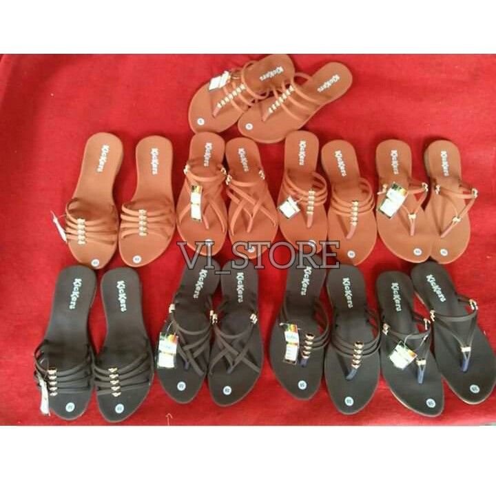 PROMO BIG RAMADHAN SALE SANDAL KICKERS WANITA SLOP JAPIT ORIGINAL IMPORT MURAH