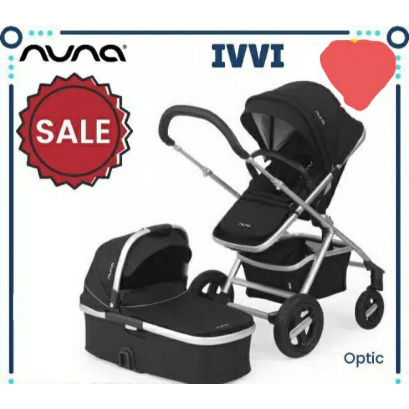 PRELOVED STROLLER BAYI NUNA IVVI OPTIC BLACK WITH FREE CARRY COT / DORONGAN BAYI / KEPERLUAN BAYI