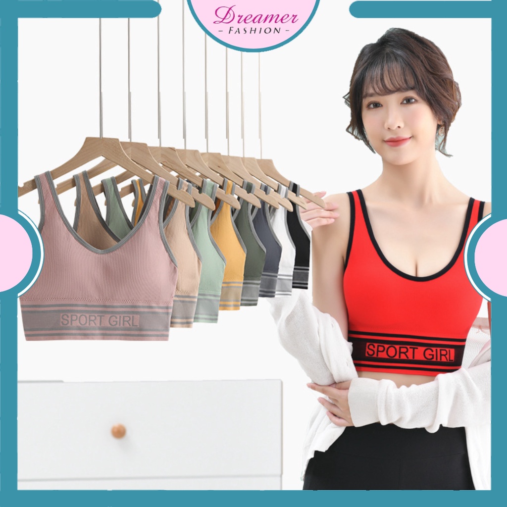 DF BR269 Bra Tanktop Sport Girl Wanita BH Push Up Tanpa Kawat Elastis Pakaian Dalam Yoga Tank Top Olahraga Gym Murah Import