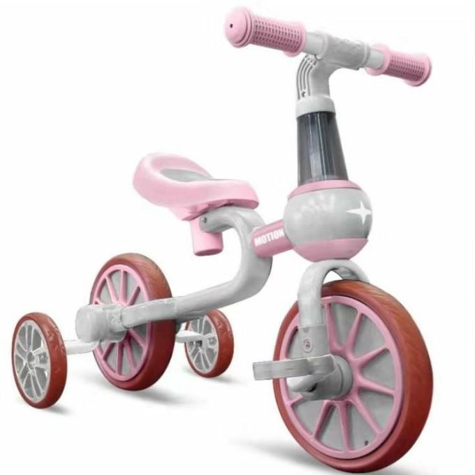 sepeda anak motion new generation balance bike 3in1 - Merah Muda