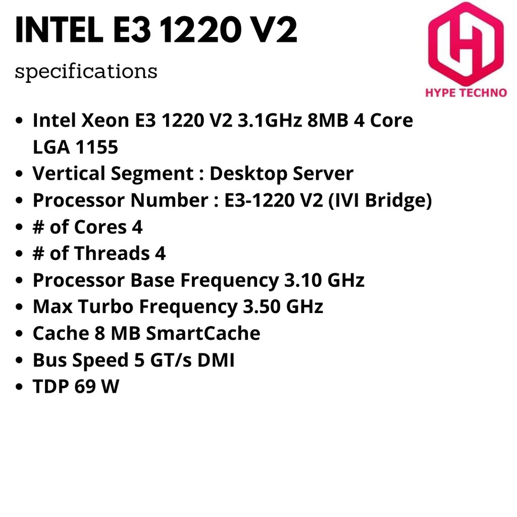 Intel Xeon 12 V2 3 1ghz 8mb 4 Core Lga 1155 Processor Komputer Shopee Indonesia