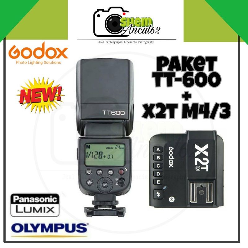 Paket flash GODOX TT600 TT-600  + triger Godox X2T Olympus & Panasonic