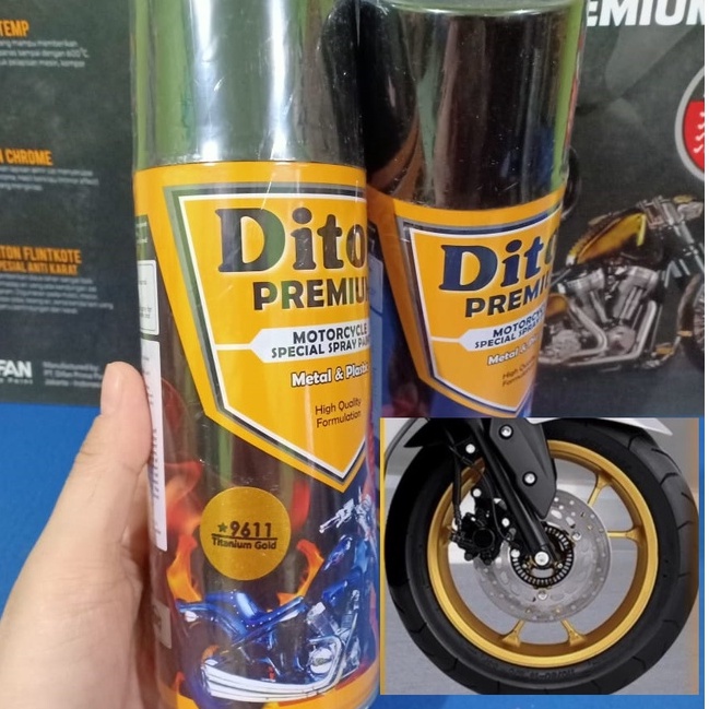 DITON Premium Pilok Pilox Velg and Engine Colours VG9611* Titanium Gold (9611) / Emas (400cc)