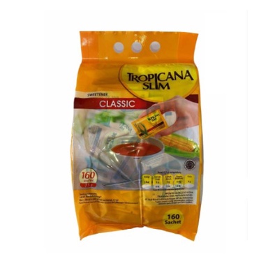 Tropicana Slim Classic Sweetener 160 sachet Gula Jagung Diabetes