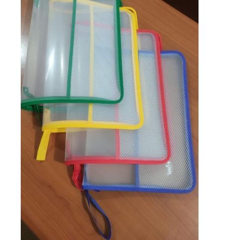 

Top banget--6pcs map zipper zipper bag map jala Map plastik map plastik murah