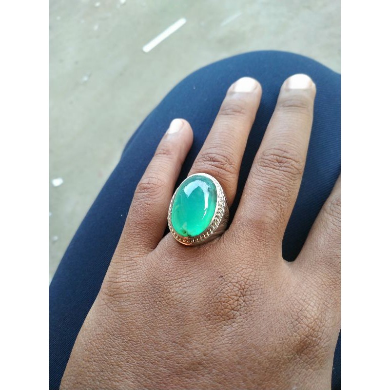 Cincin Batu akik Natural Chalsedony Chrysoprase Australia bukan bacan Duko bukan Bacan Palmea