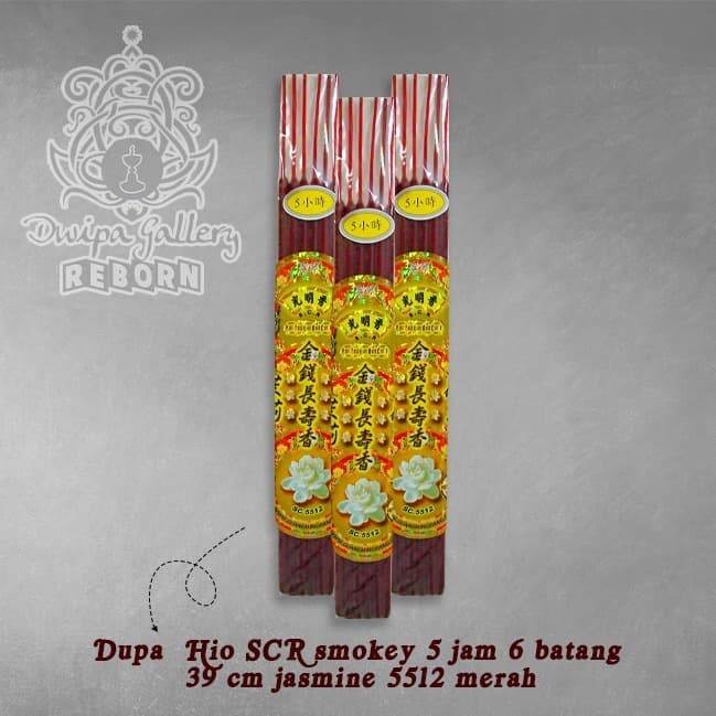 Dupa/ Hio wangi SCR smokey 5 Jam 6 batang 39 cm Jasmine 5512 merah