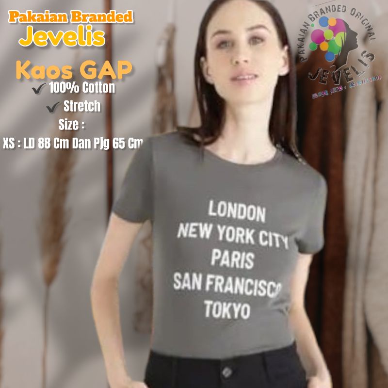 Kaos Gap Grey Pakaian Wanita Branded Original Murah