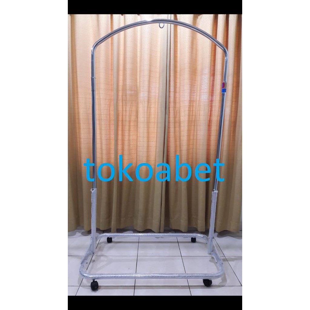 Ayunan bayi CHROME STAINLESS ORIENT (TIANG + RODA SAJA)#tokoabet