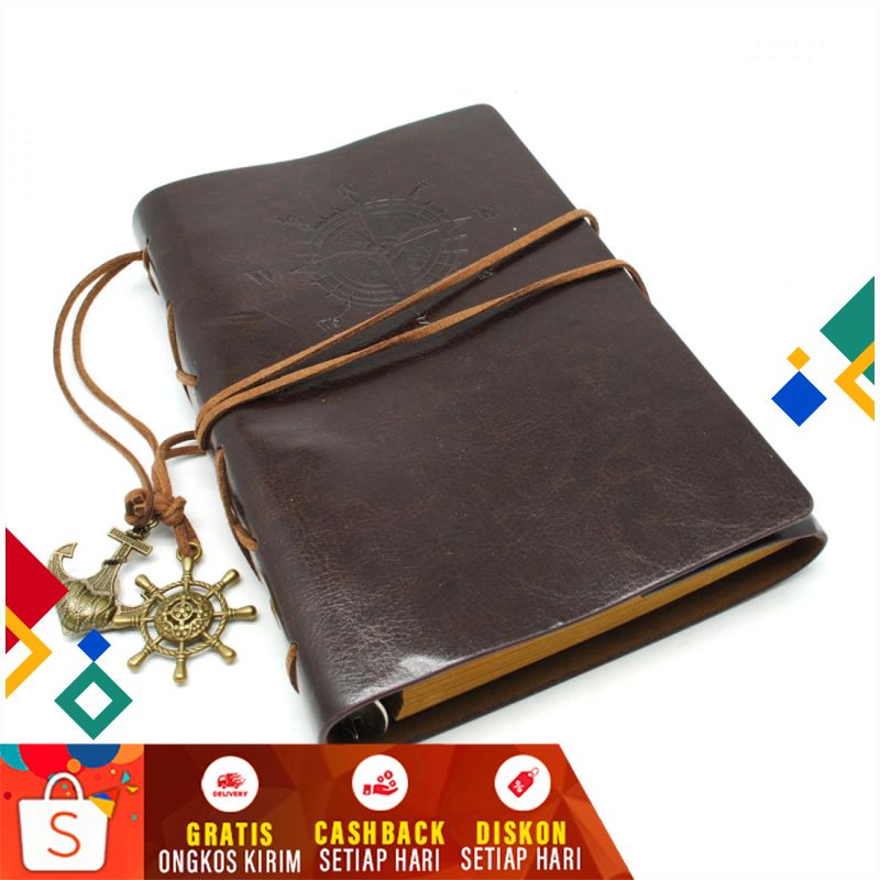 

Buku Catatan Binder Kulit Retro Pirate Blinder Design Retro Disertai Pembatas Buku Note Diary Murah Diari Book Notes