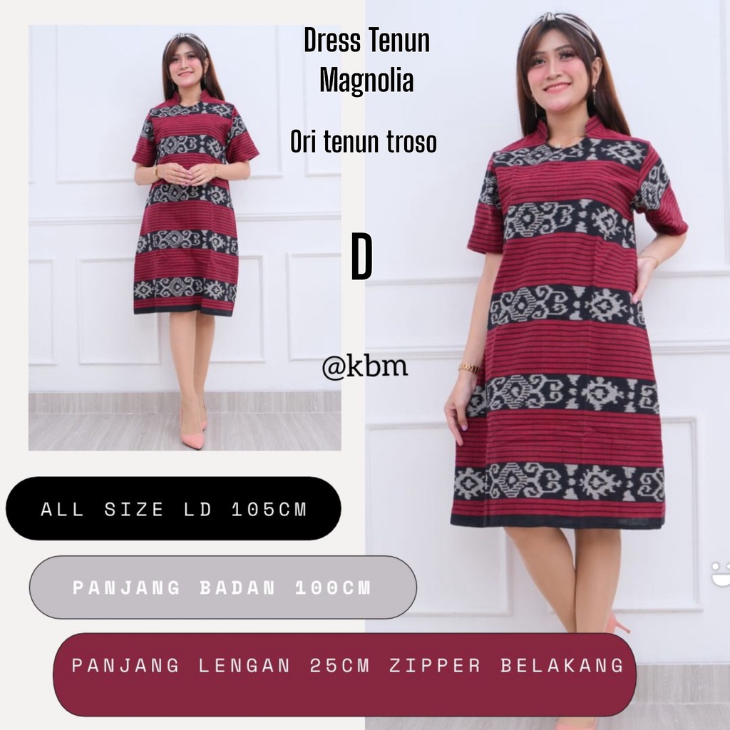 Dress tenun magnolia desy ori tenun troso kekinian dan trendy