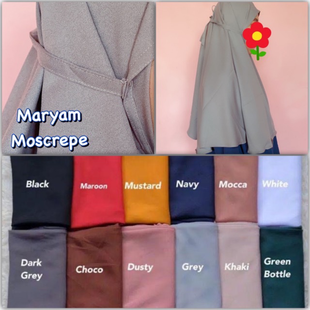 Bergo Maryam Bahan Moscrepe Shopee Indonesia