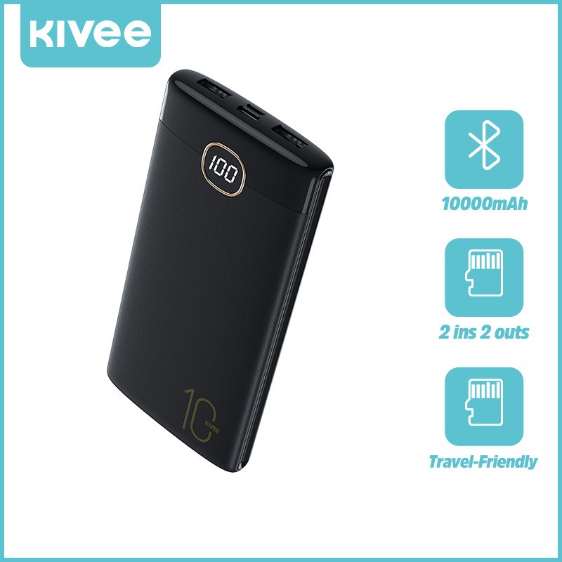 PROMO - Kivee power bank 10000mah Original DUAL USB TYPE-C - power bank pas charger karakter lucu - power bank 10000mah 2.1A dual USB LED digital display - PowerBank 18W 10000Mah dual USB portable QC3.0+PD fast charging - power bank type c past charging