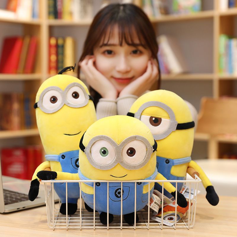 Cute Minions Movie Characters Yellow Plush Toys Bob Stuart In Jeans Soft Dolls Toys &amp; Hobbies Christmas Birthday Gift