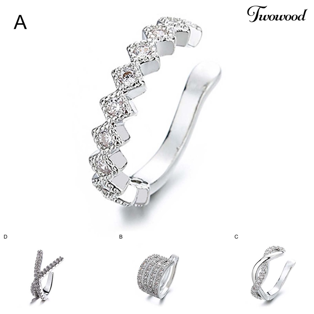 1 Pc Anting Berlian Imitasi Bentuk Geometris Gaya Korea Untuk Pernikahan